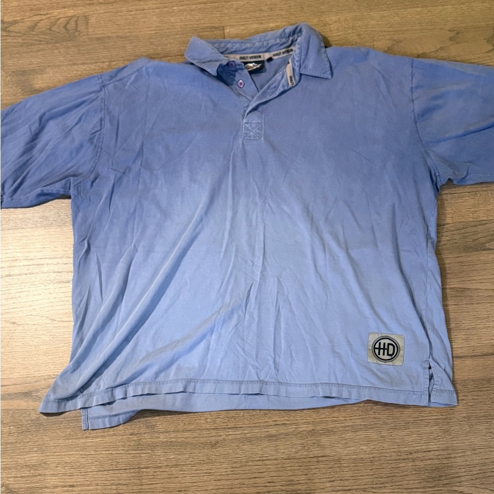 Harley-Davidson Light Blue Ombré Polo Button Up Shirt- Size 2XL